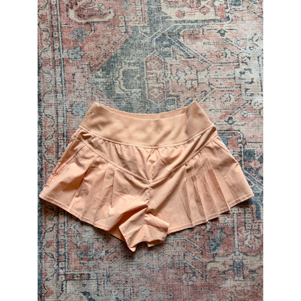 JoyLab L Athletic Peach Pleated Tennis Skort Active Shorts Pockets Apricot